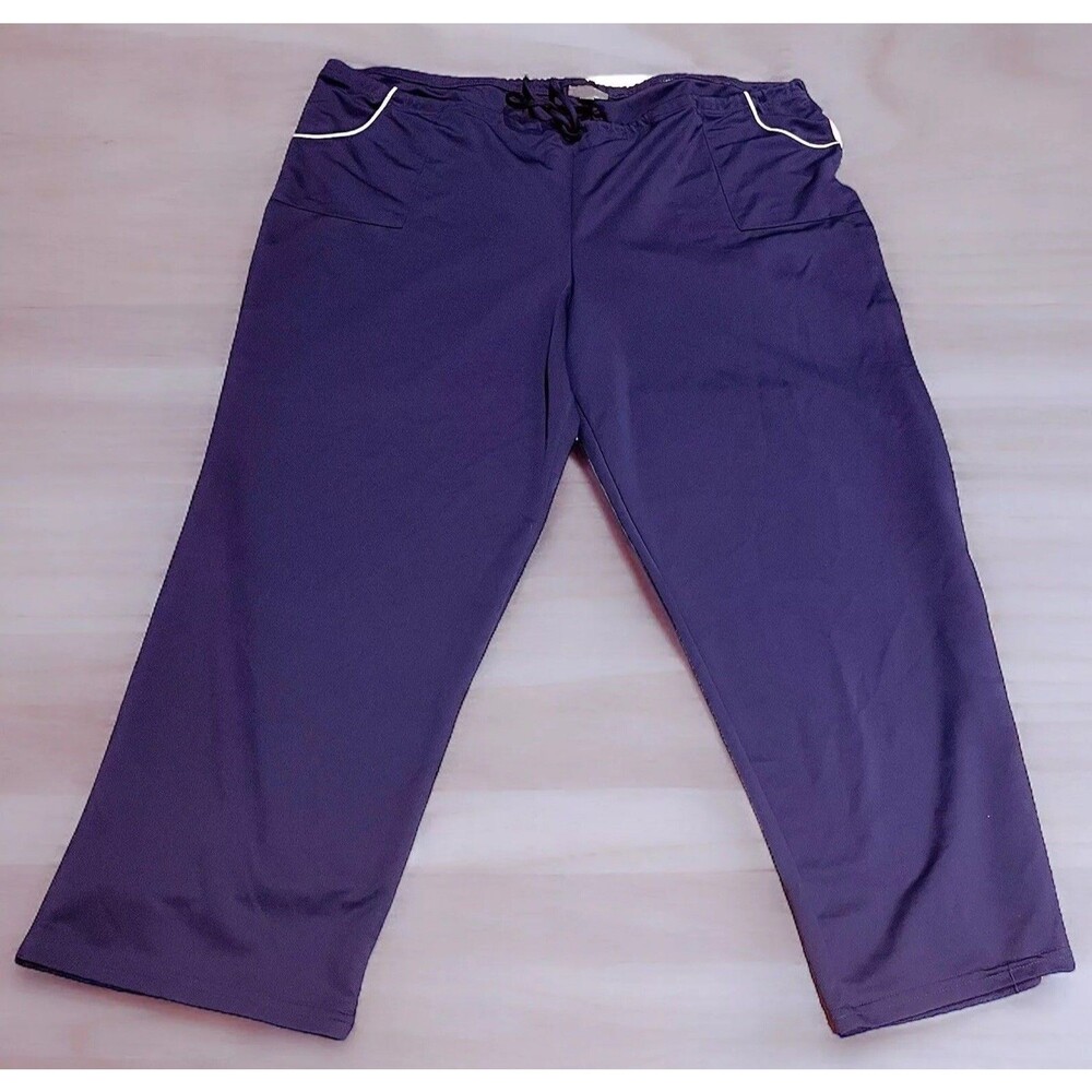 Fashion Bug Blue White Striped Draw String Waist Leisure Pants 3X Pre-Owned